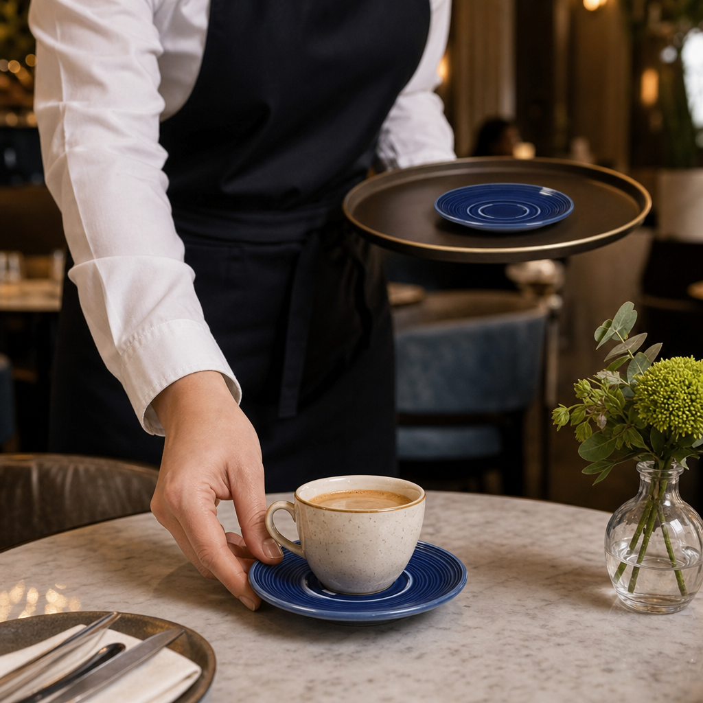 Saucers Midnight 117.5mm Blue Porcelain for Dining Establishments (Pack of 12)