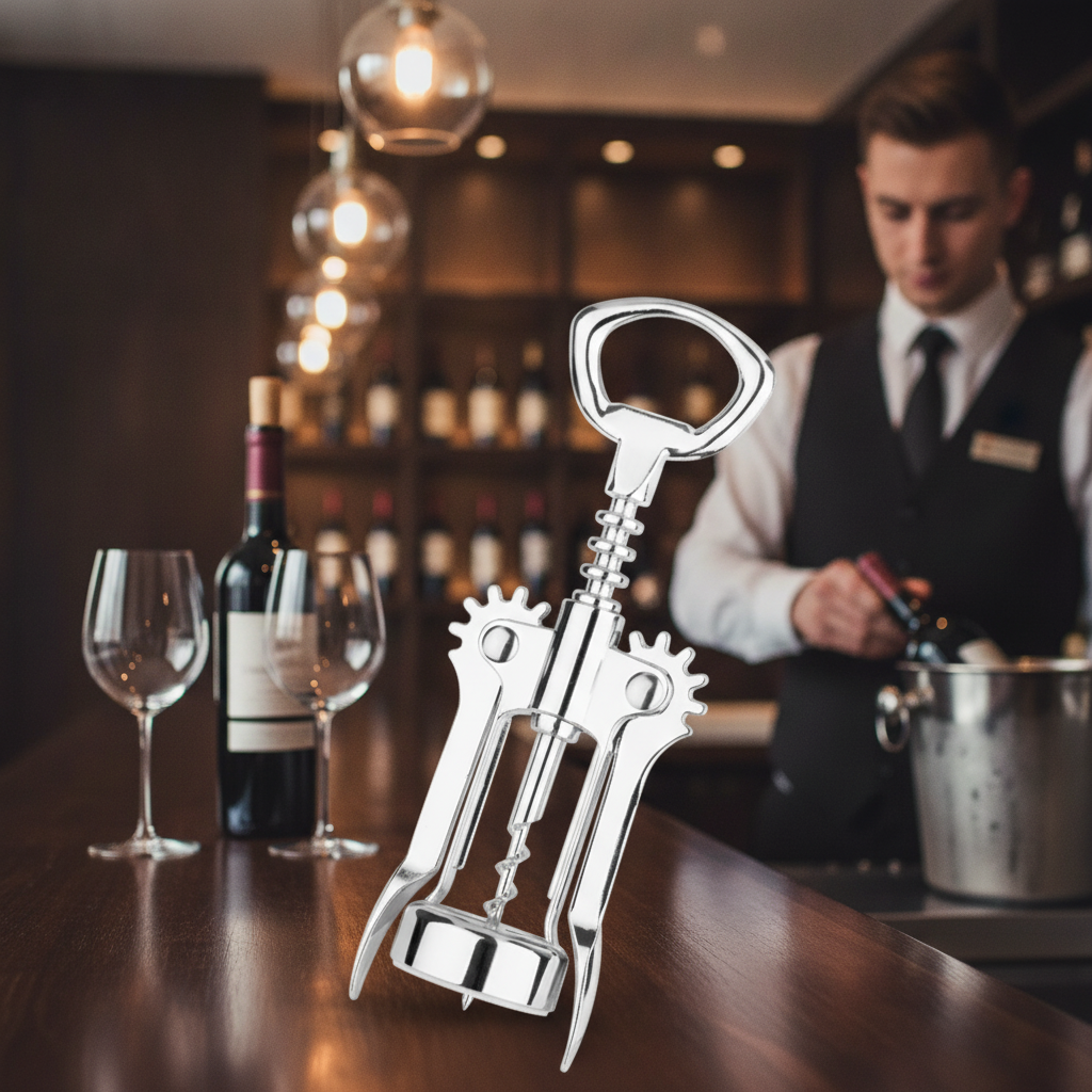 Zinc Alloy Bottle Opener and Corkscrew for Sommeliers (Pack of 1)