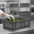 Polypropylene Grey Stacking Container 33L for Food Storage