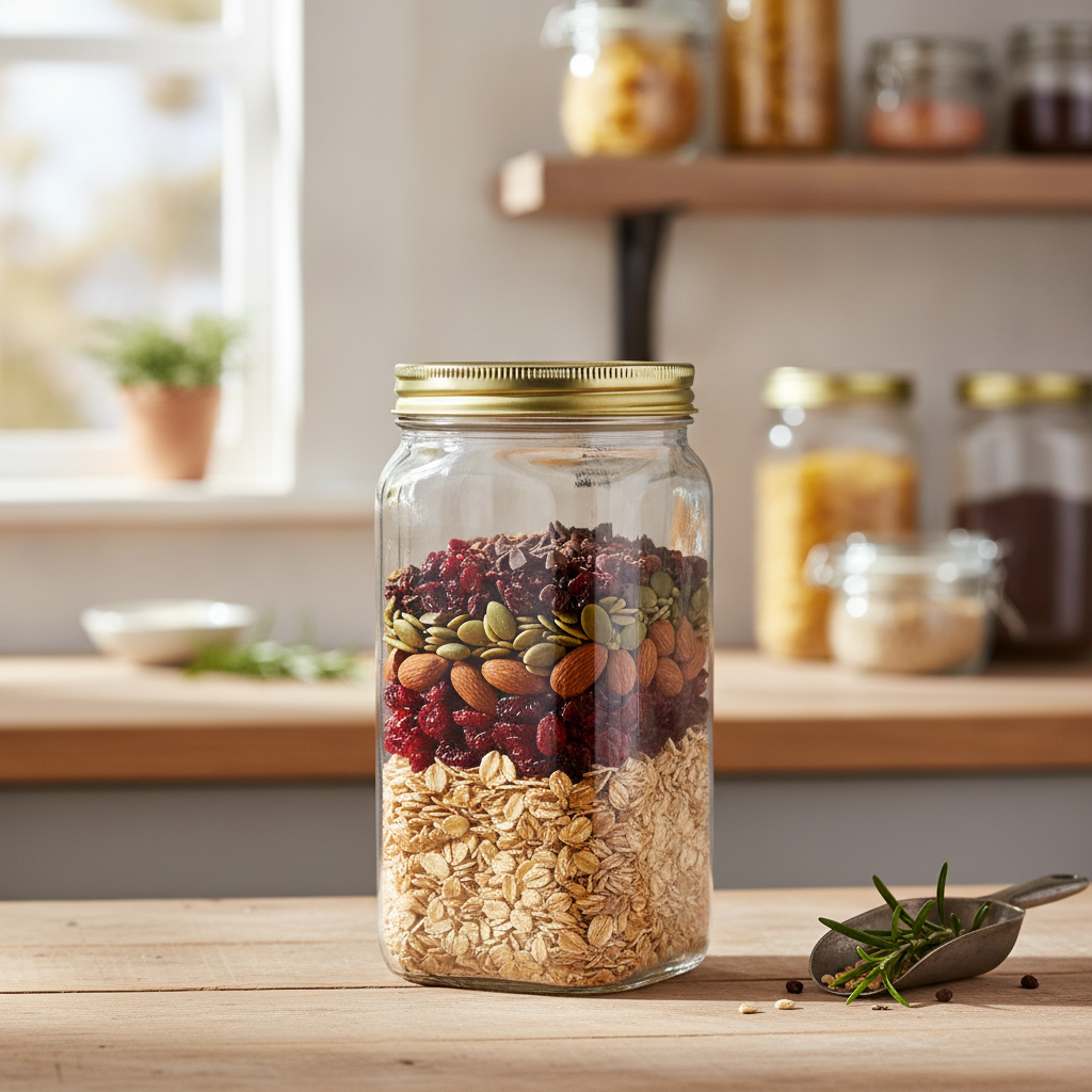 Glass Wide Mouth Preserve Jar 1000ml for Food Storage