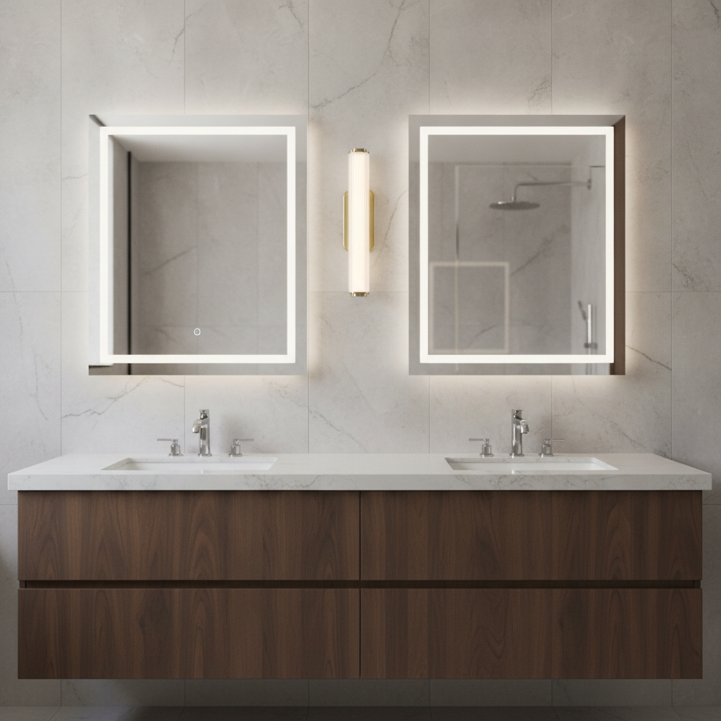 Plastic Brass Wall Light for Modern Bathrooms
