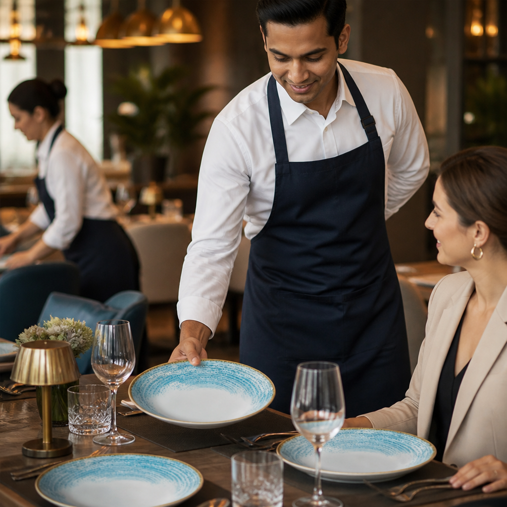 Coupe Plates 260mm Aqua Porcelain for Dining Tables (Pack of 12)
