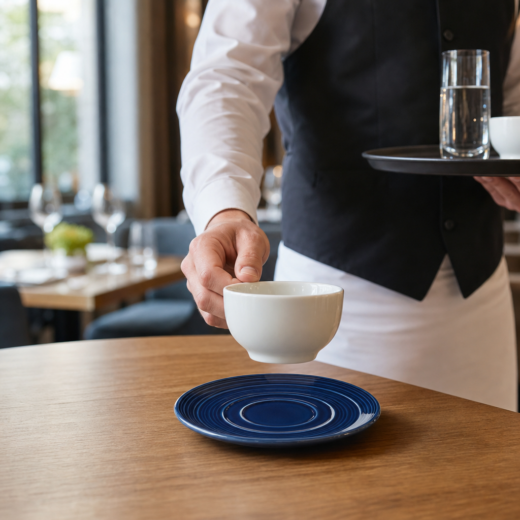 Saucers Midnight 117.5mm Blue Porcelain for Dining Establishments (Pack of 12)
