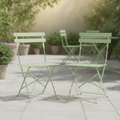 Powder Coated Steel Folding Chairs Light Green 800x387mm for Outdoor Use (Pack of 2)