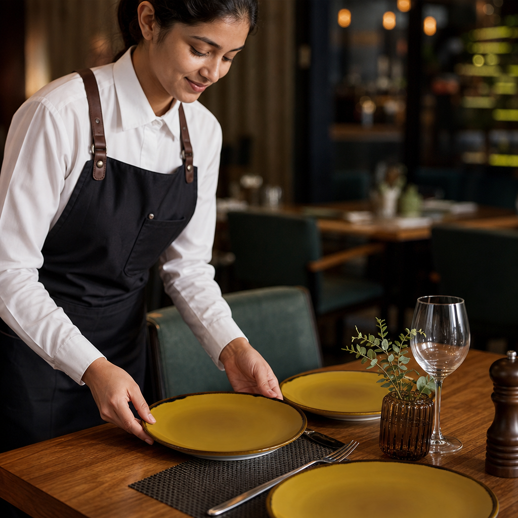 Hand-Finished Coupe Plates Vitrified Porcelain for Modern Dining (Pack of 12)