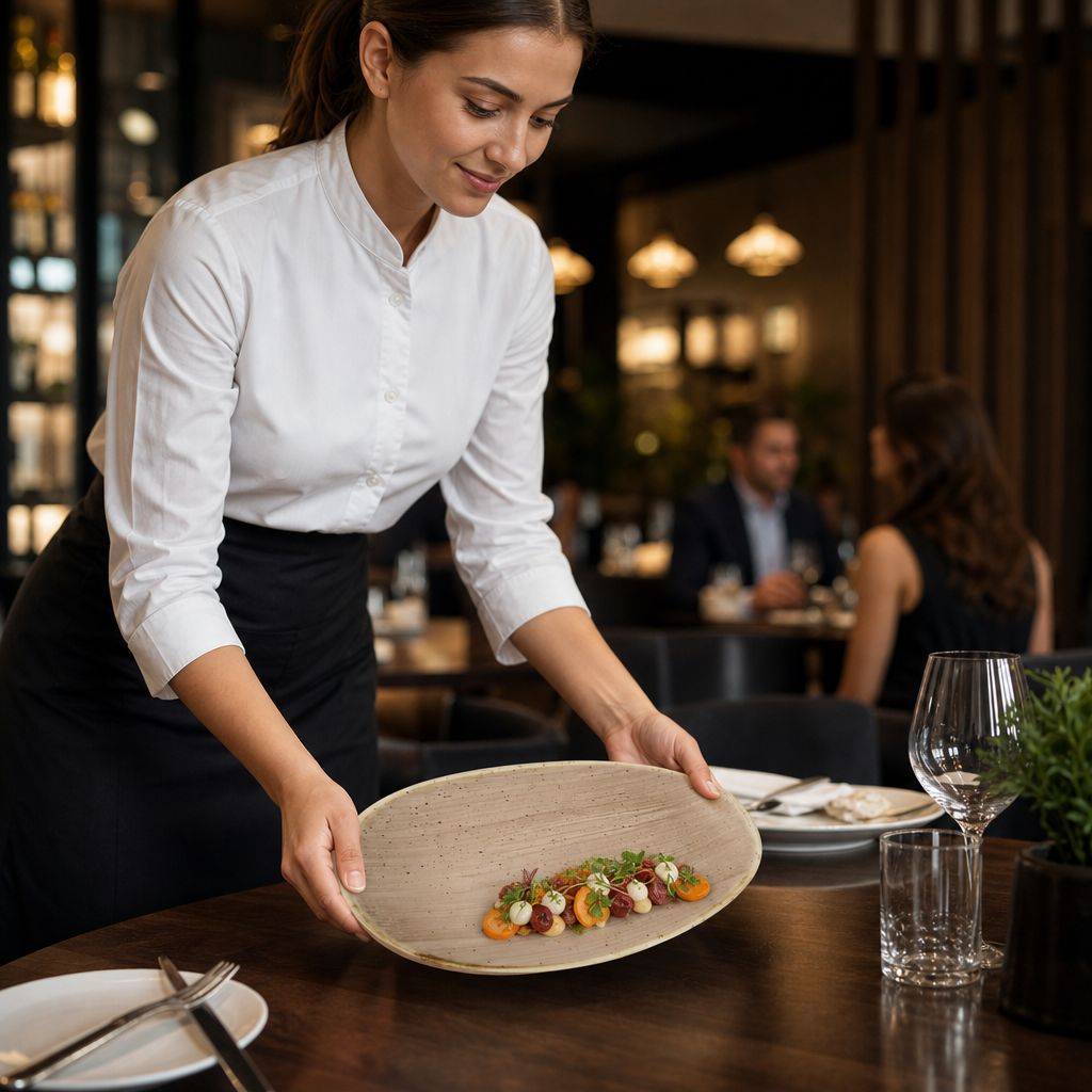 Oblong Plates Vitrified Ceramic for Hospitality Use (Pack of 12)