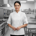 Polycotton Short Sleeve Chef Jacket White for Professional Kitchens