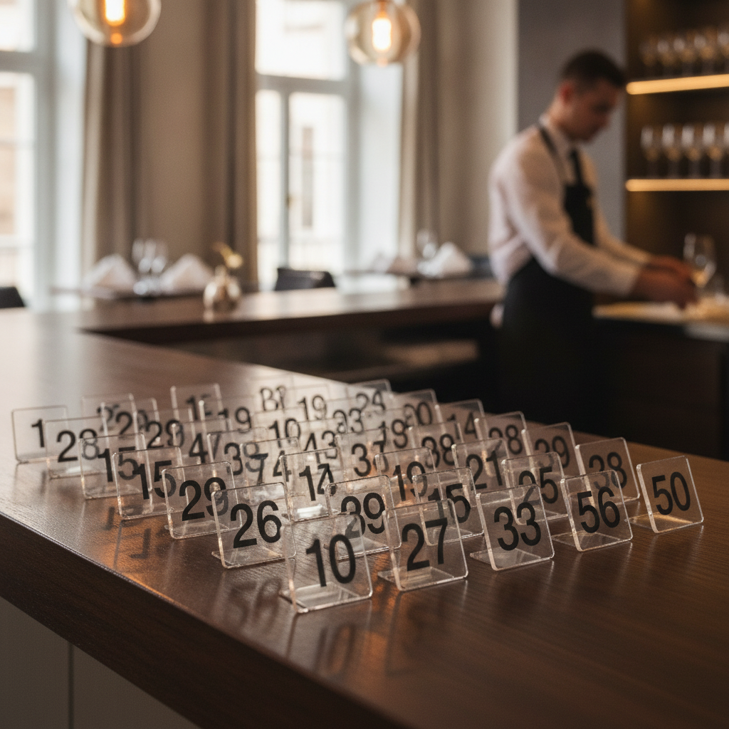 Plastic Table Number Inserts 1-50 for Restaurants & Events
