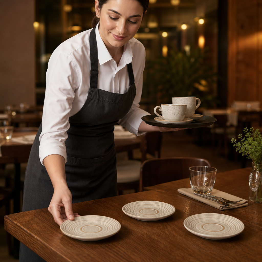 Round Saucers 162mm Vitrified Stoneware for Dining (Pack of 12)