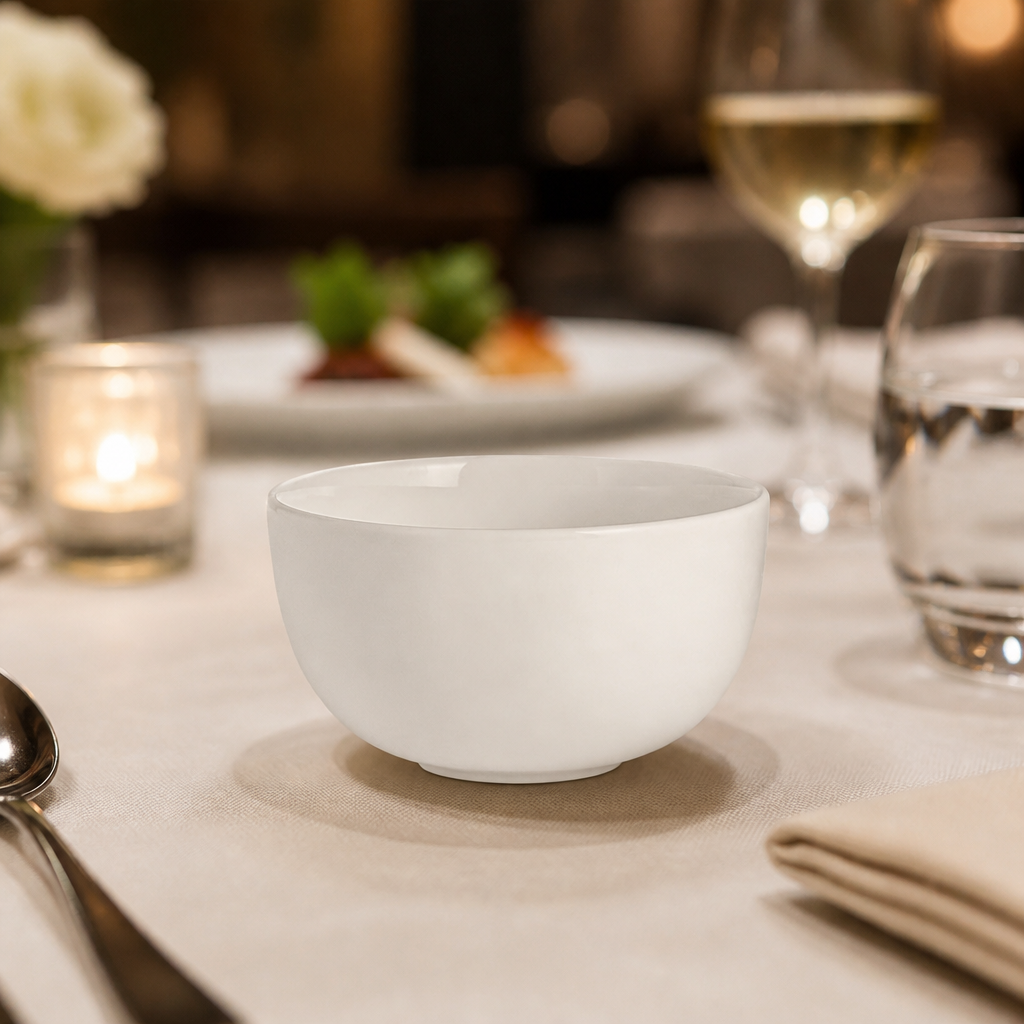 White Fine China Bowls 125mm for Upscale Dining