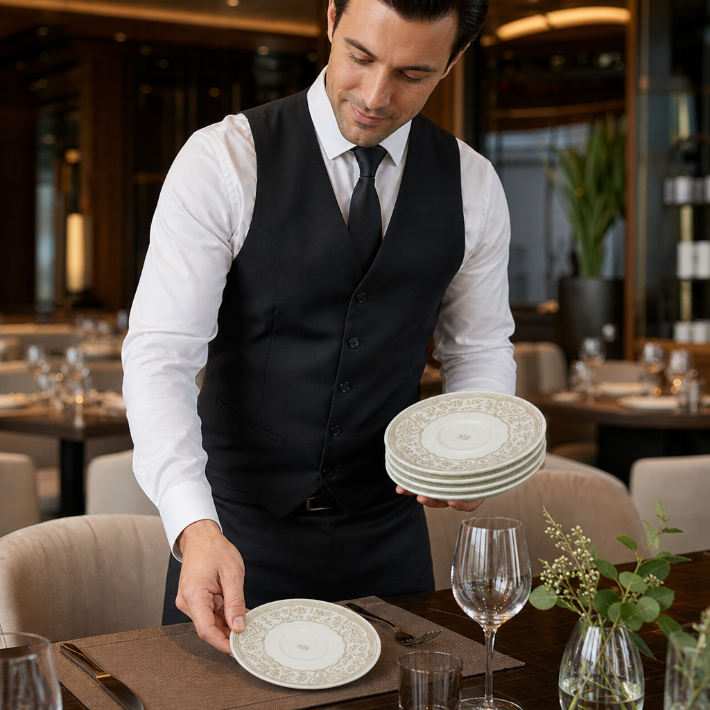 Alumina Saucers 125mm Vitrified Ceramic for Hospitality (Pack of 12)
