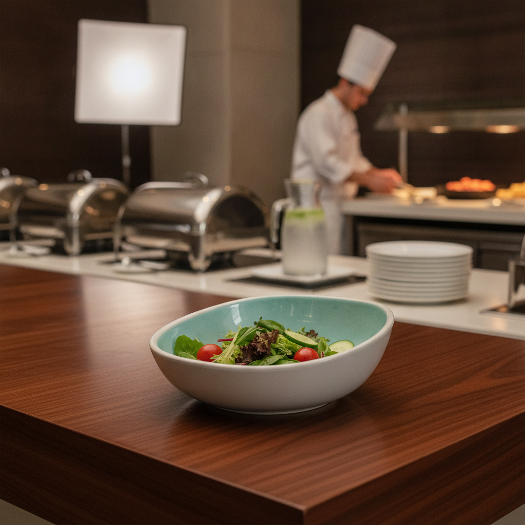 Melamine Bowl with Green Interior 250ml for Buffet Displays