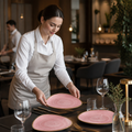 Triangle Plates inch 9 Pink Vitrified Ceramic for Unique Table Settings (Pack of 12)
