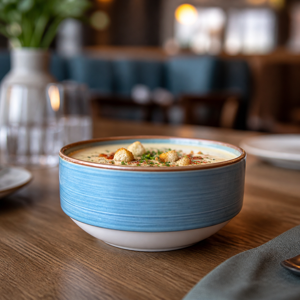 Rio Blue Stacking Soup Bowls 285ml for Cafés & Restaurants - Pack of 36