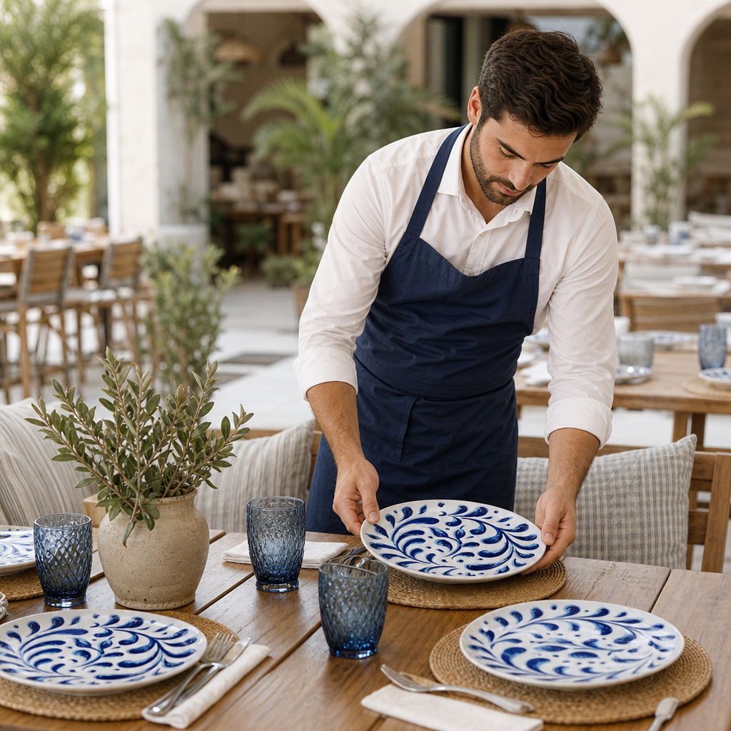 Oval Coupe Plates Blue Vitrified Ceramic for Al Dining (Pack of 12)