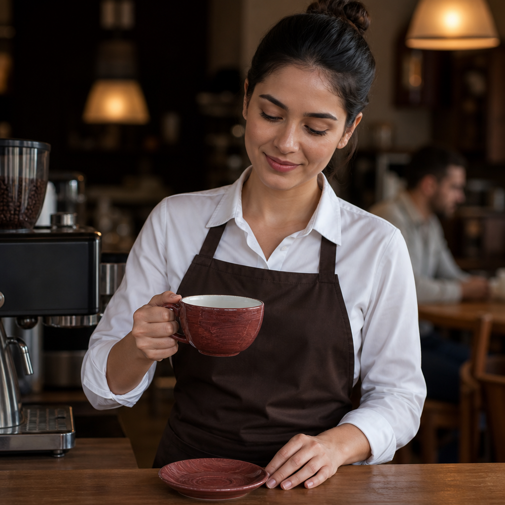 Rust Red Super Vitrified Ceramic Cappuccino Cups 340ml for Cafés & Restaurants (Pack of 12)