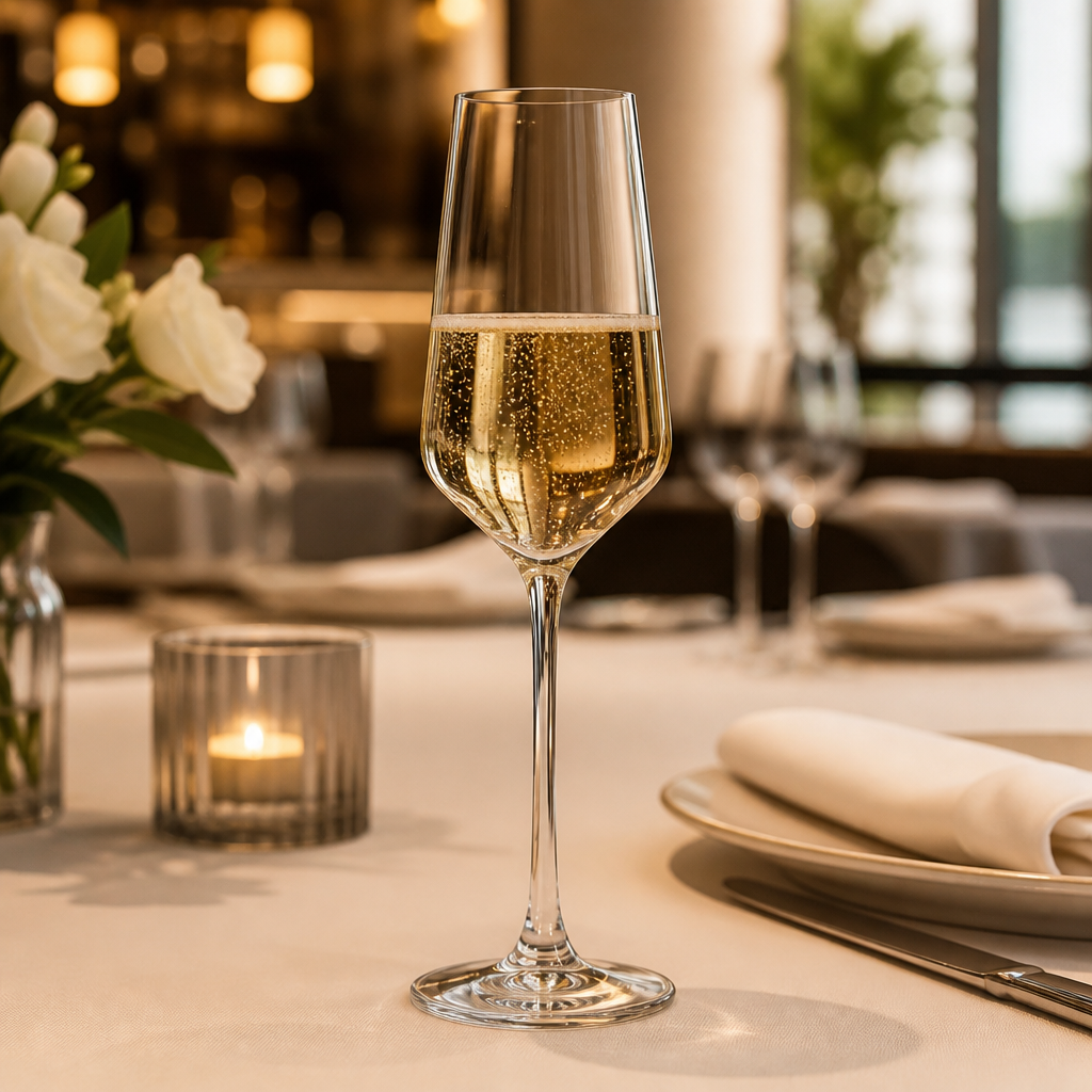 Lead-Free Crystal Champagne Flutes 210ml for Elegant Events (Pack of 12)