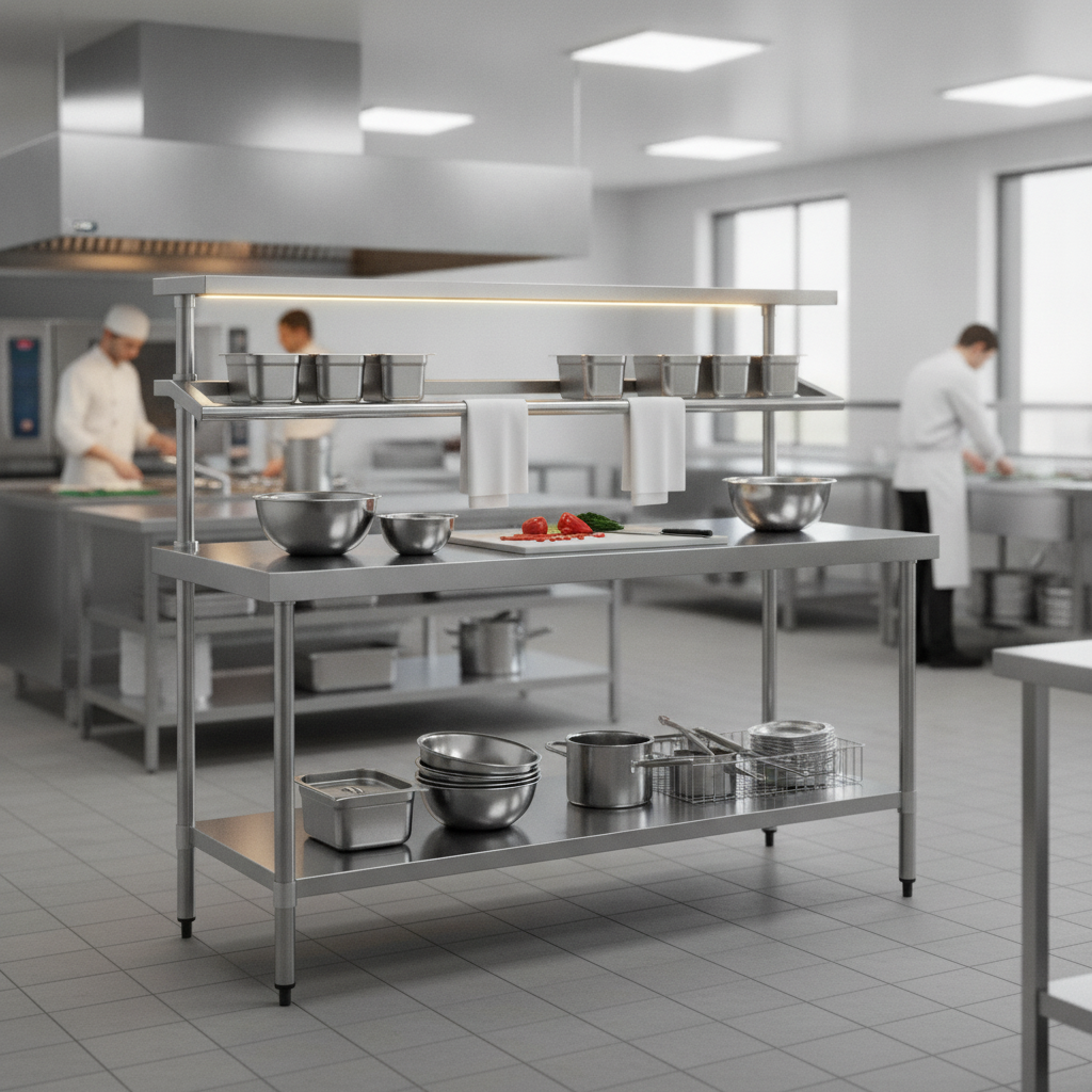 304 Stainless Steel Prep Station 1800x600mm for Commercial Kitchens