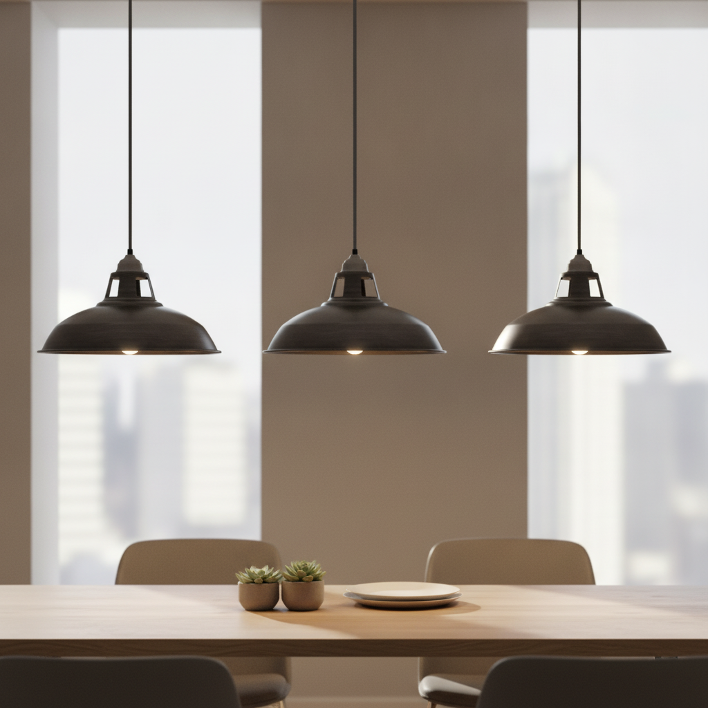 Iron Slotted Pendant Light 380mm for Home & Office