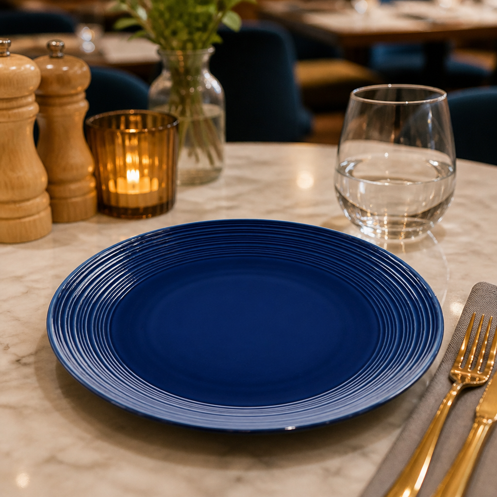 Midnight Coupe Plates 202.5mm Blue Porcelain for Stylish Dining (Pack of 12)