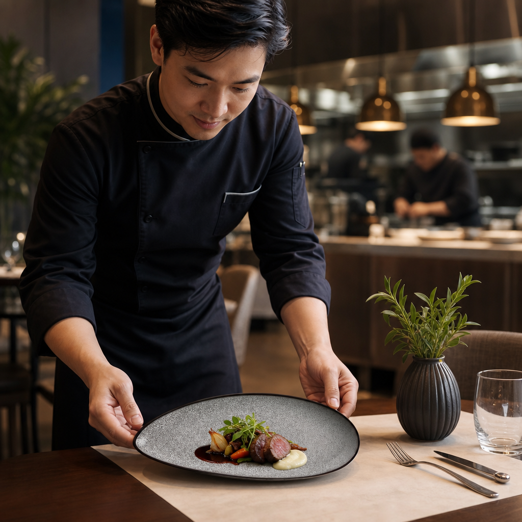 Oblong Leaf Plates 255mm Porcelain for Personal Dining (Pack of 6)