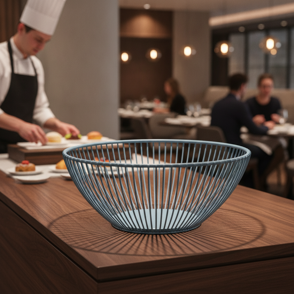 Metal Blue Basket 200mm for Kitchen & Buffet Spaces