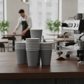 Cardboard Charcoal Coffee Cups 340ml for Takeaway Service (Pack of 1000)