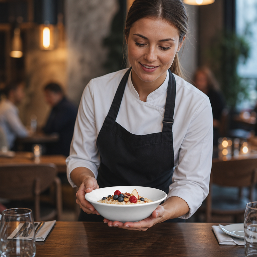 Oatmeal Bowls 150mm Porcelain for Catering Environments (Pack of 12)