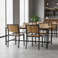 Acacia Wood & Powder-Coated Steel Side Chairs 860x450mm for Hospitality (Pack of 4)