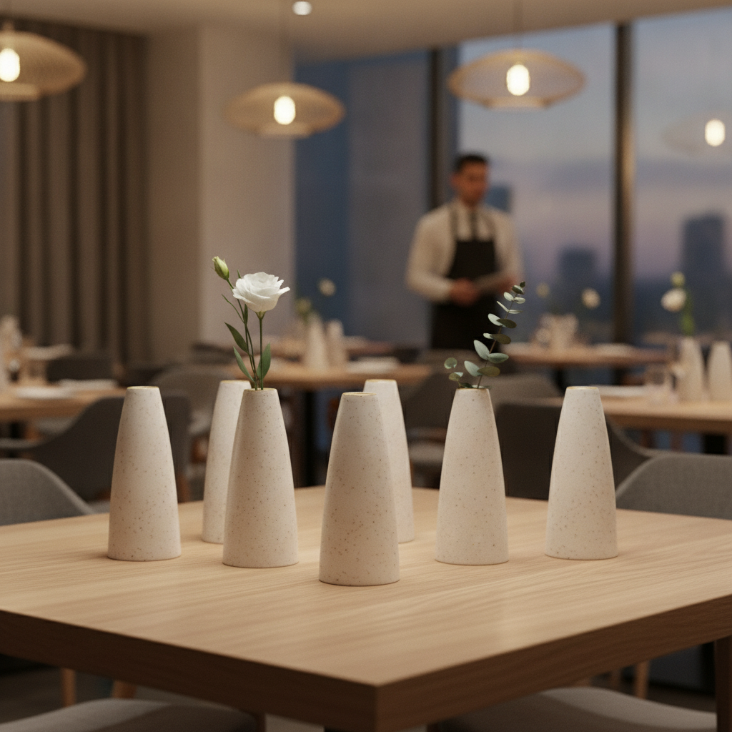 Super Vitrified Ceramic Bud Vases 125mm for Tabletop Decor (Pack of 6)