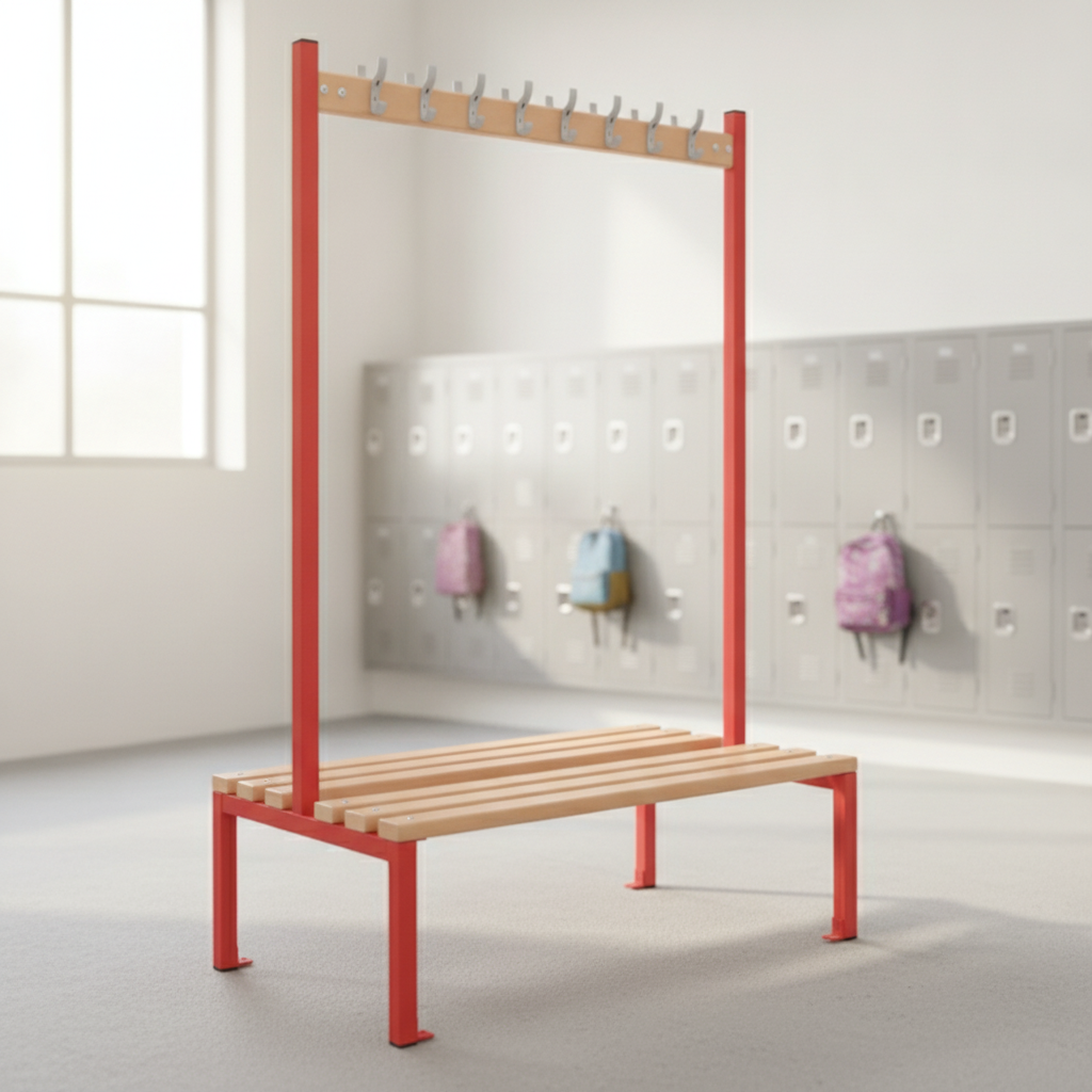 Powder Coated Steel Double-sided Island Seating for Schools & Gyms