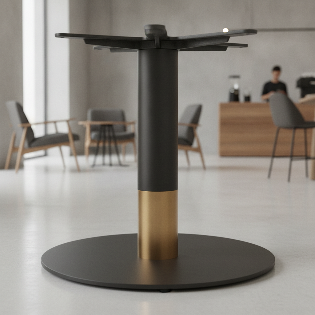 Steel Round Coffee Table Base Black 420mm for Indoor Use