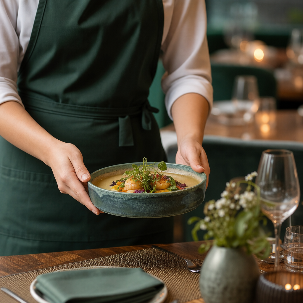 Round Stacking Trays 202mm Green Vitrified Ceramic for Versatile Dining (Pack of 12)