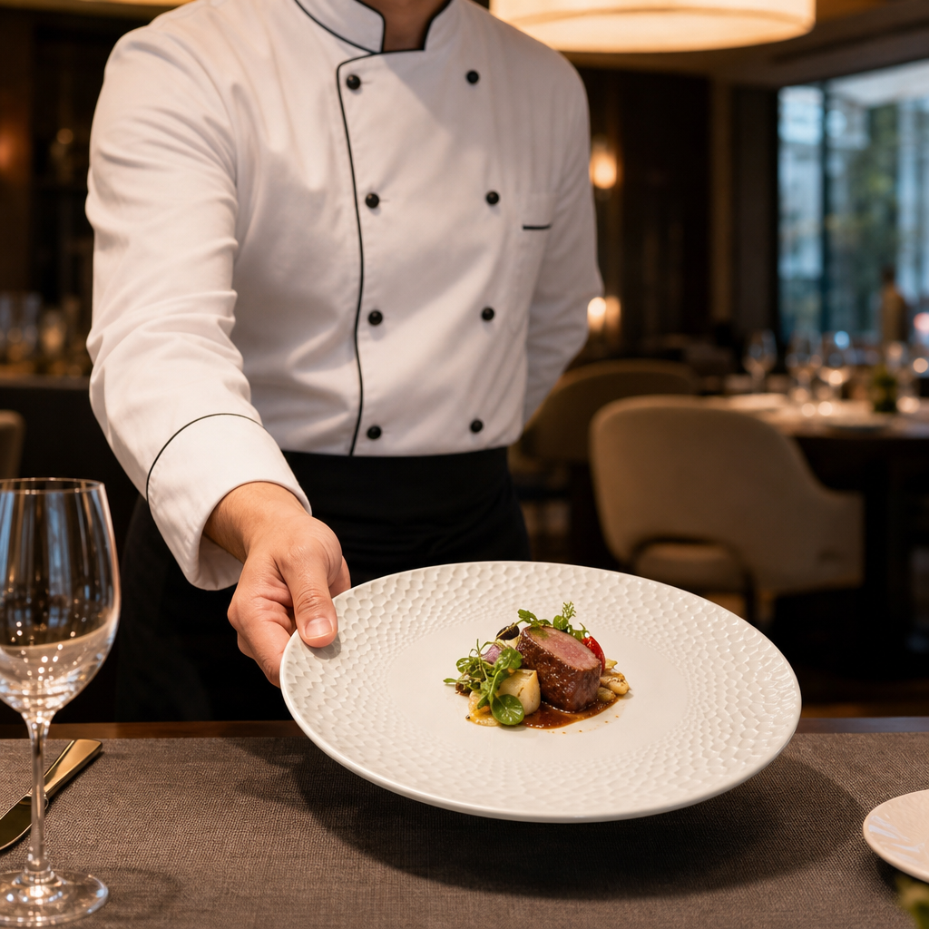 Alumina Gourmet Coupe Plates 280mm Vitrified Ceramic for Hospitality (Pack of 6)