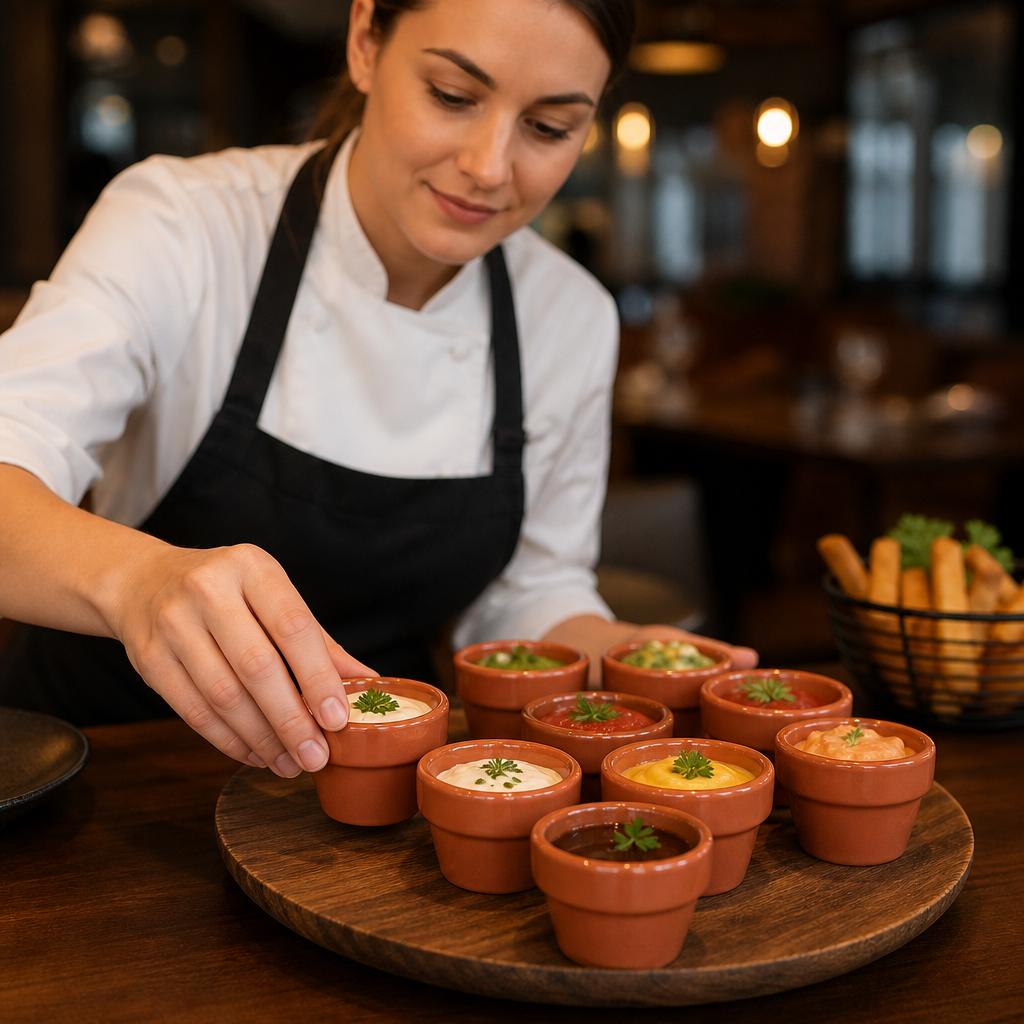 Plant Pots Ceramic for Serving Dips and Sauces (Pack of 12)