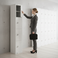 Powder Coated Steel Four Door Lockers White for Personal Storage