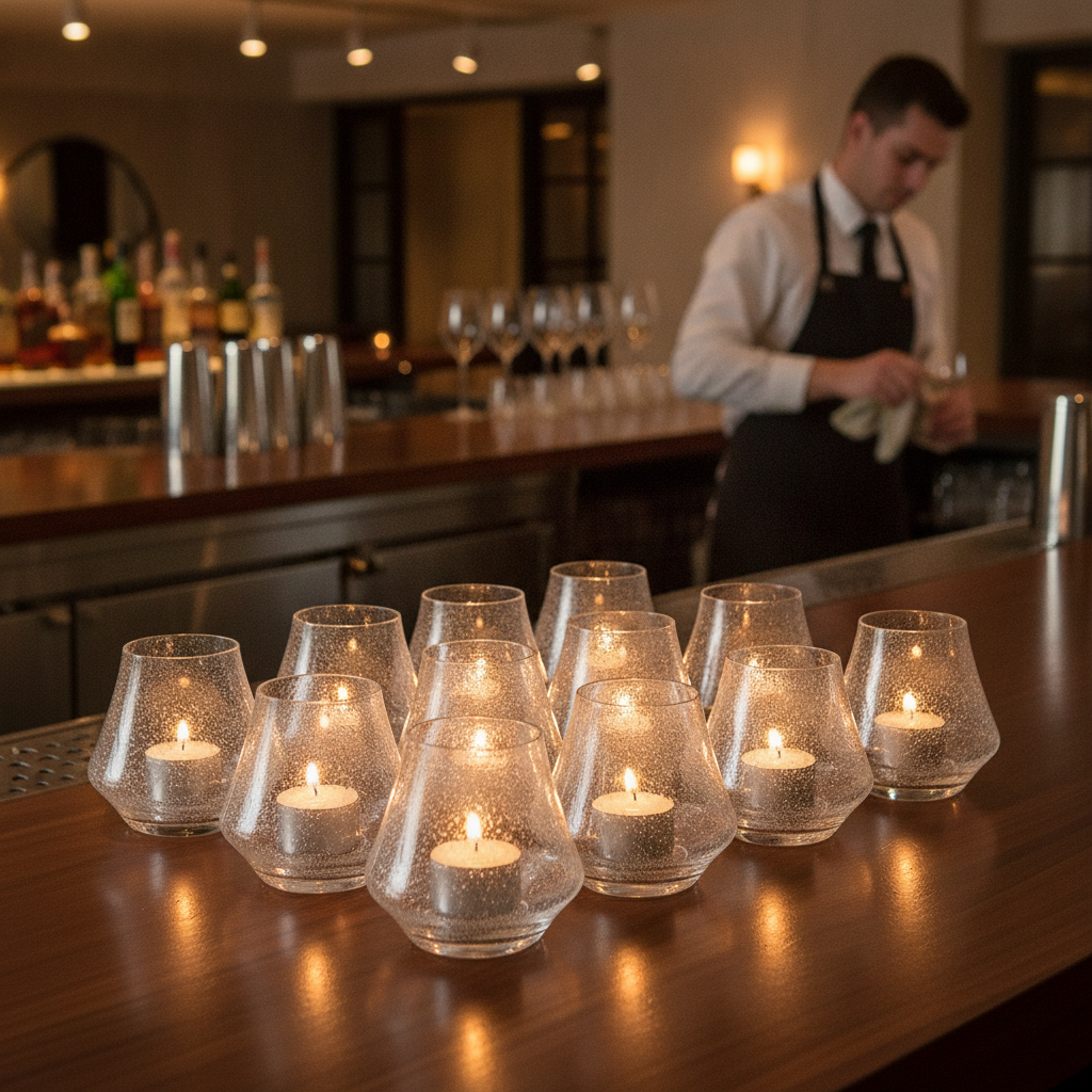 Clear Glass Votives 89mm for Bars & Restaurants (Pack of 12)
