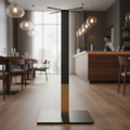 Steel Large Square Bar Height Table Base Black 500x500mm for Indoor Use