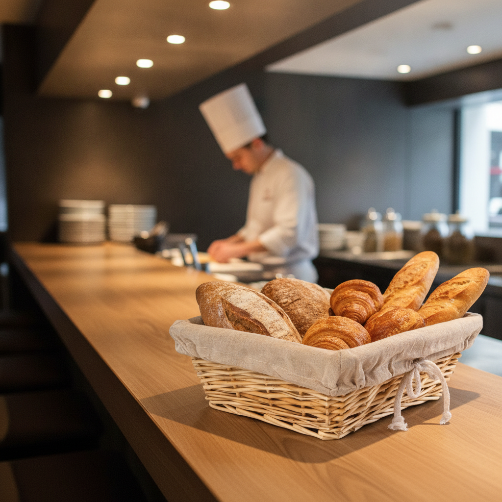 Wicker Rectangular Basket 315x230mm for Displaying Bread and Pastries