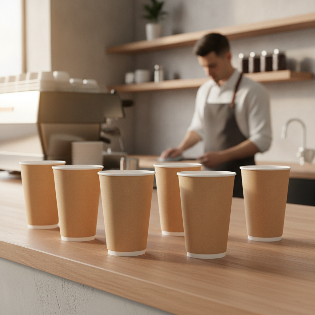 Cardboard Brown Single Wall Takeaway Coffee Cups 455ml for On-the-Go Customers (Pack of 1000)