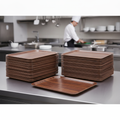 Melamine Rectangular Trays Walnut 460x360mm for Restaurant Service (Pack of 24)