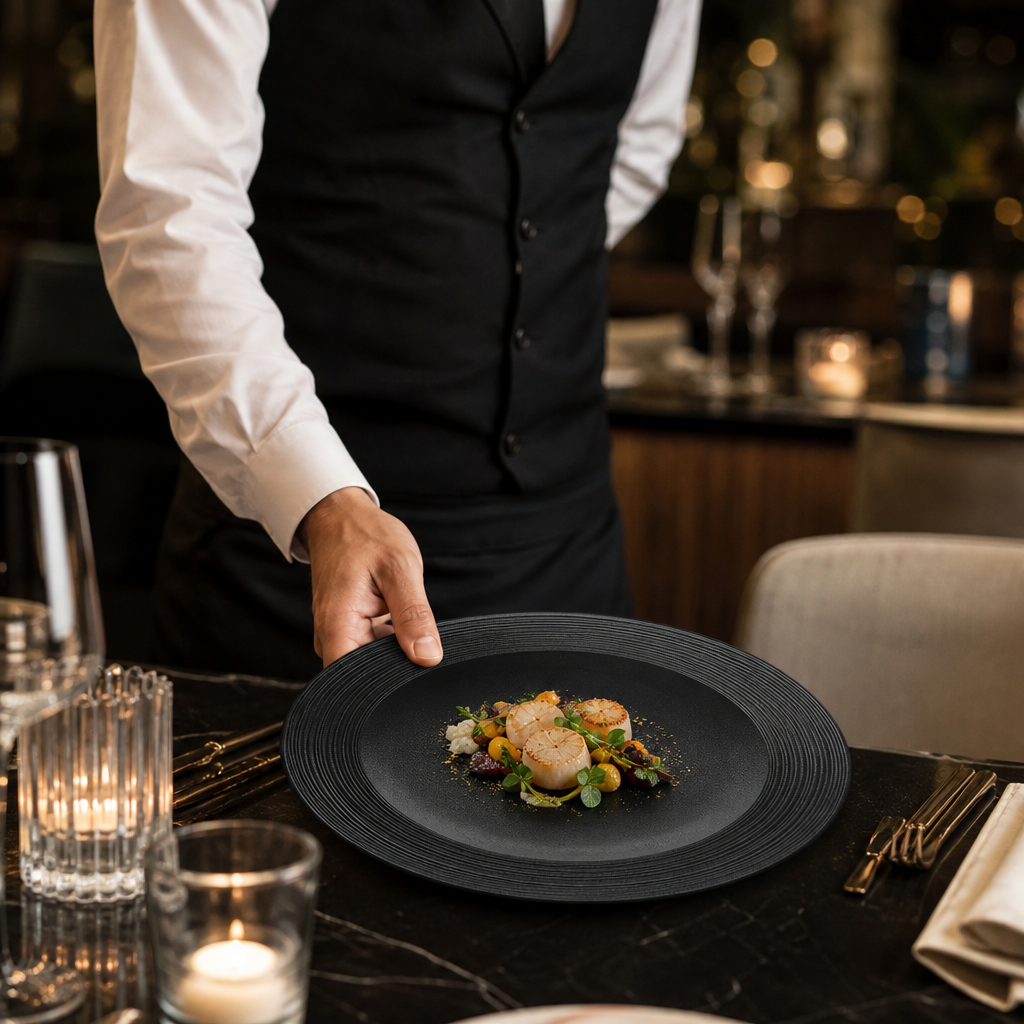 Coupe Plates 280mm Vitrified Porcelain for Casual & Upscale Dining (Pack of 12)
