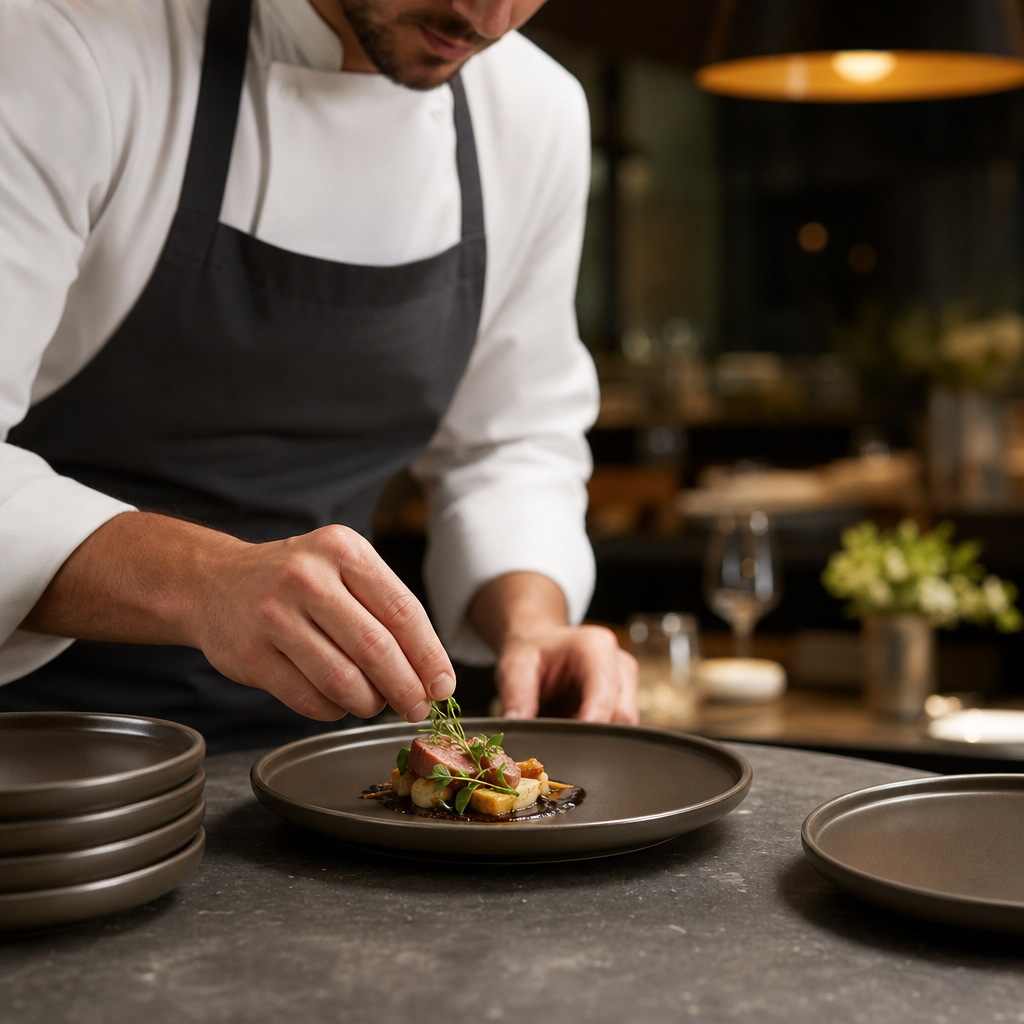 Walled Plates 220mm Stoneware for Contemporary Dining (Pack of 6)