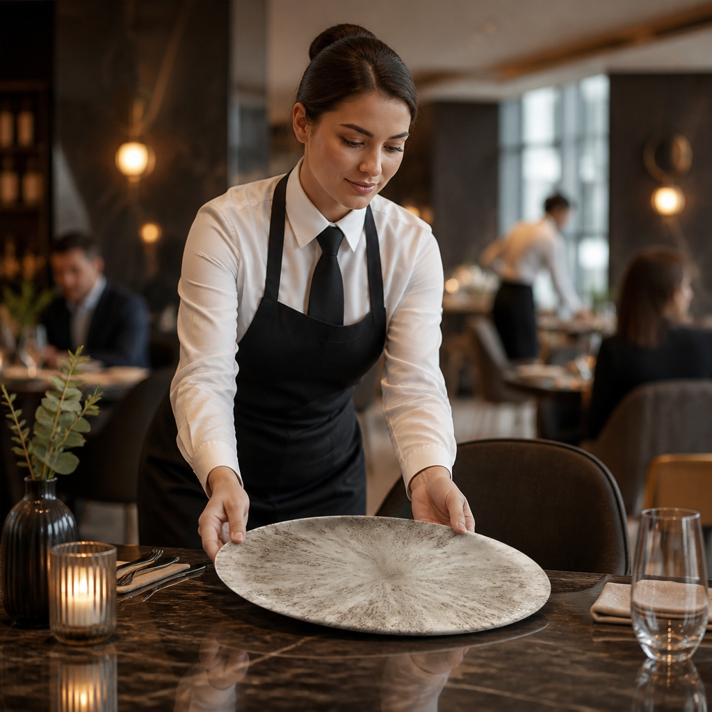 Oval Plates Grey Vitrified Ceramic for Hospitality (Pack of 12)