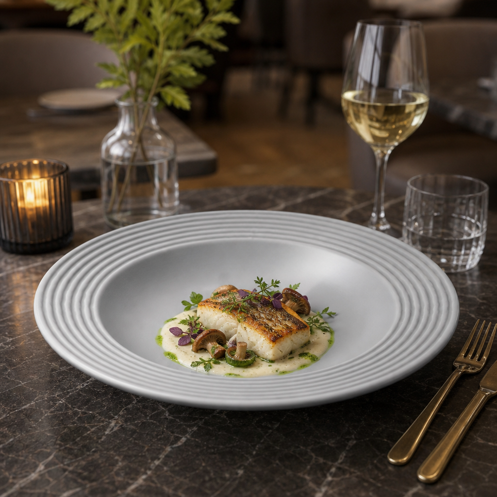 Norse Deep Coupe Plates Grey China for Professional Use (Pack of 12)