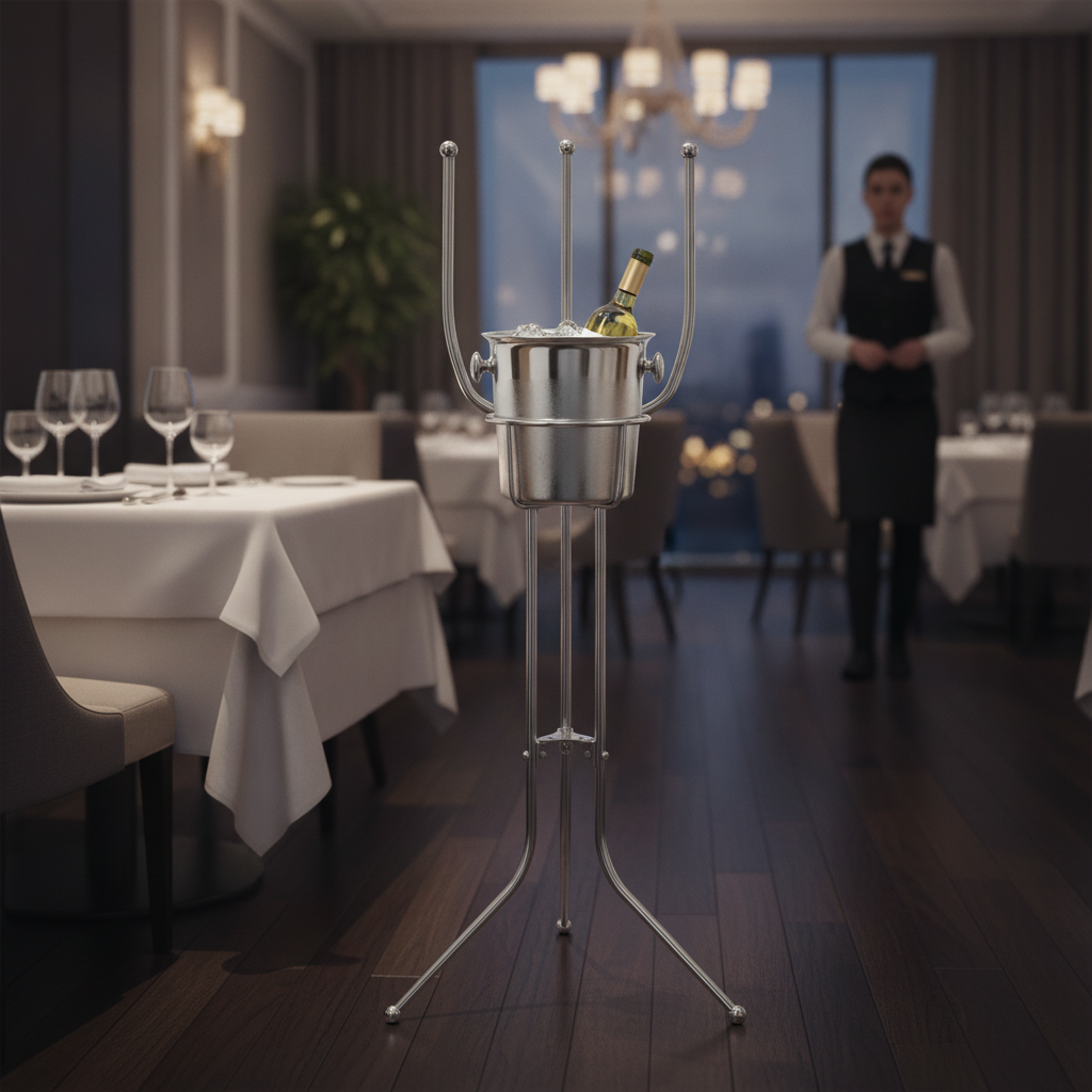 Stainless Steel Folding Bucket Stand 770mm for Wine Service