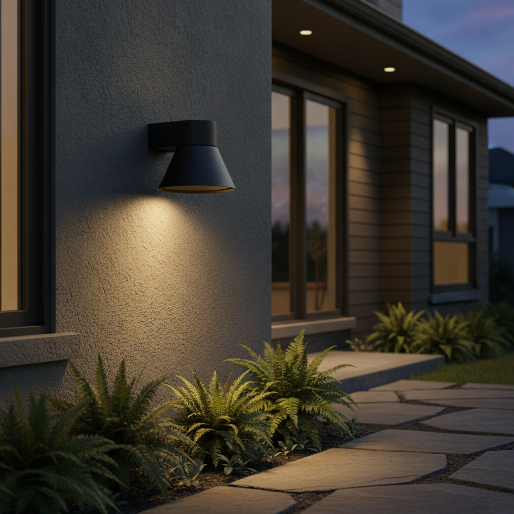 Aluminium Outdoor Wall Light with Decorative Downlight Effect for Outdoor Spaces