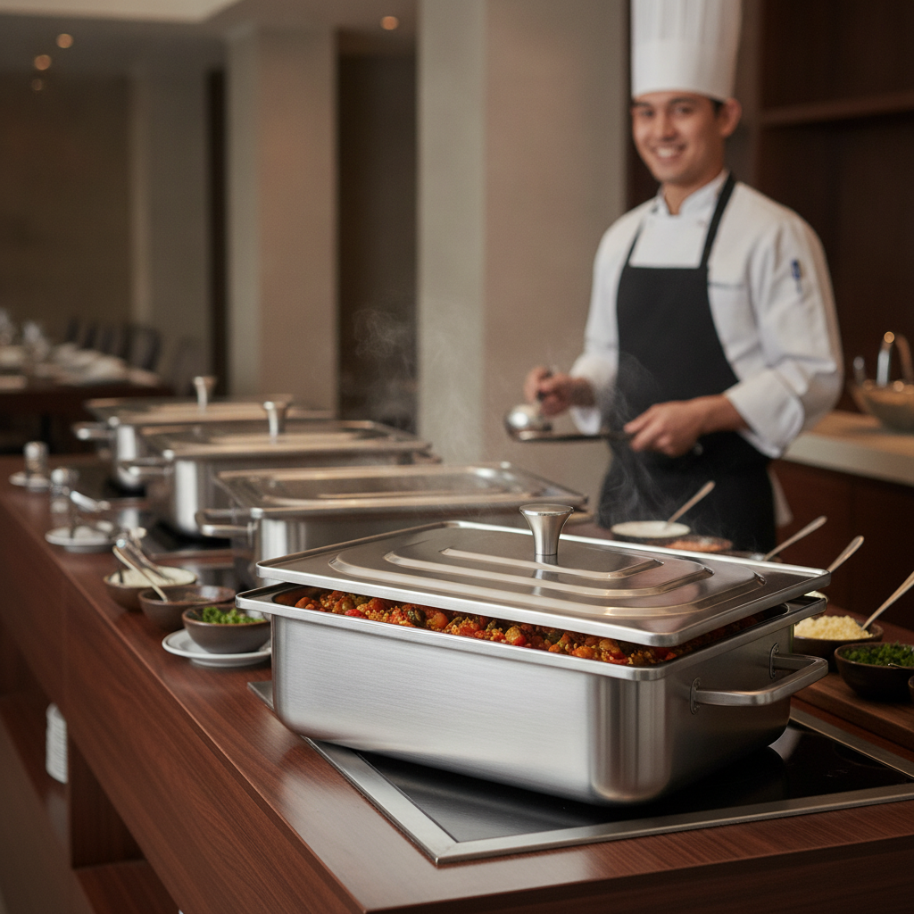 Brushed Stainless Steel Rectangle Chafer 3.8L for Buffets