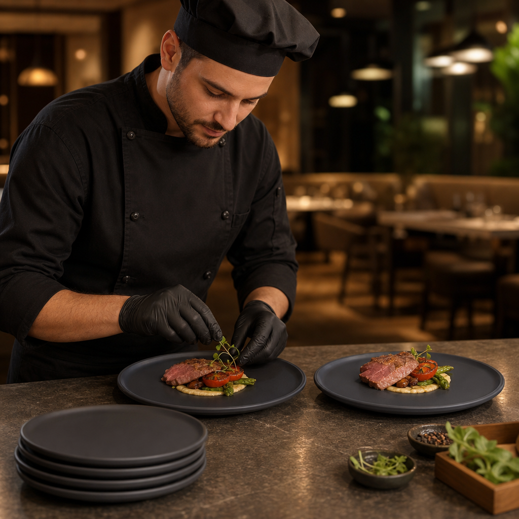 Slate Plates 250mm Ceramic for Stylish Dining (Pack of 6)