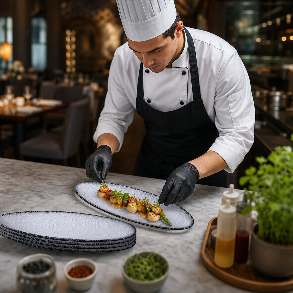 Oval Platters 400mm Glass for Food Presentation (Pack of 6)